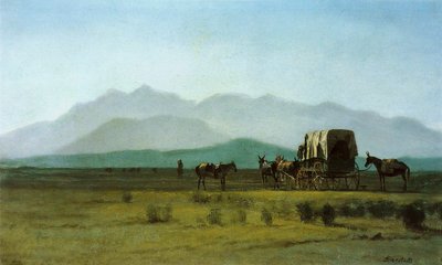 Vermessungswagen in den Rockies von Albert Bierstadt